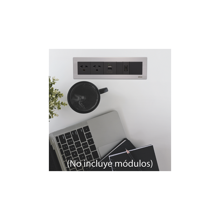Caja Para Instalación en Escritorio para Voz, Datos o Contactos Eléctricos / Capacidad para 6 Módulos / Salida de