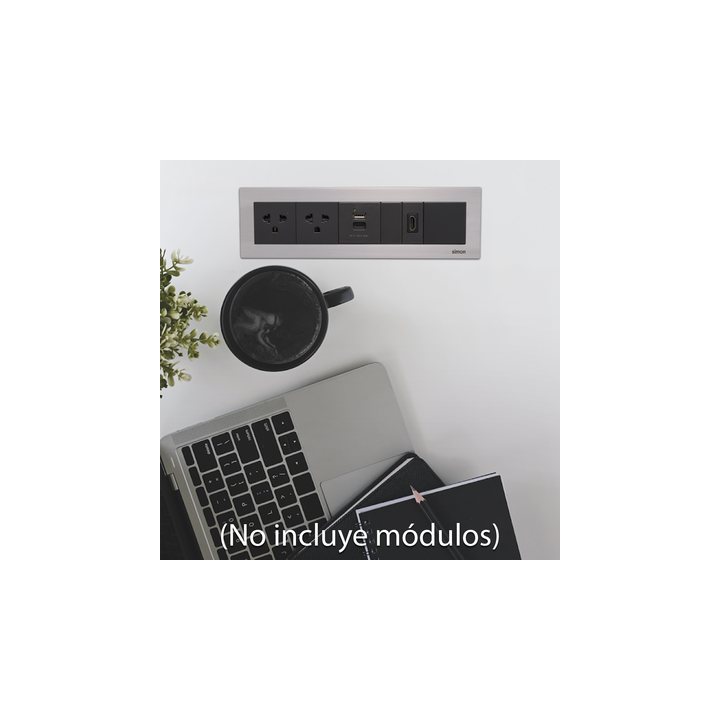 Caja Para Instalación en Escritorio para Voz, Datos o Contactos Eléctricos / Capacidad para 6 Módulos / Salida de