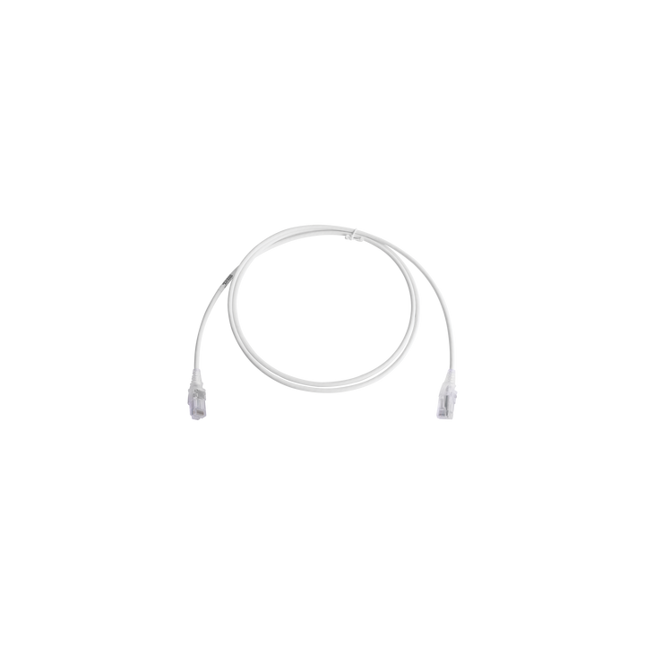 Patch Cord MC6 Modular Cat6 UTP, CM/LS0H, 1.52 Metros (5 Pies), Color Blanco, Diámetro Reducido (28AWG)
