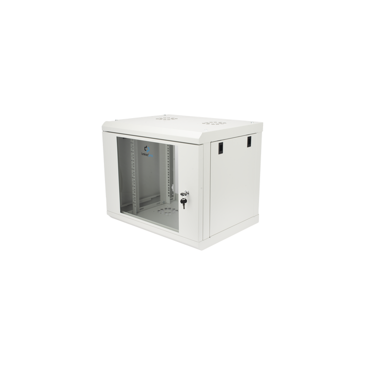 Gabinete de Pared de 9U con Puerta de Cristal Templado, 479.5 mm de Profundidad, Rack de 19'', Acero Reforzado Gris Mate
