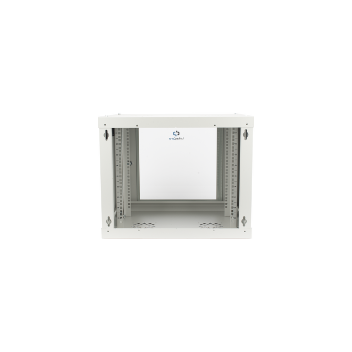 Gabinete de Pared de 9U con Puerta de Cristal Templado, 479.5 mm de Profundidad, Rack de 19'', Acero Reforzado Gris Mate