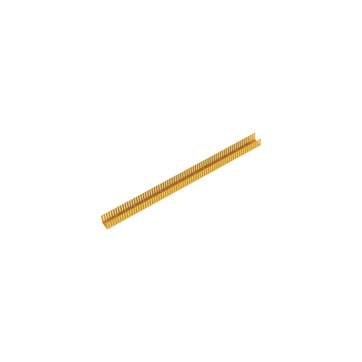Canaleta Ranurada de PVC sin Tapa, Fiber-Duct™, 4 in de Ancho, 4 in de Alto y 1828.8 mm de Largo, Color Amarillo