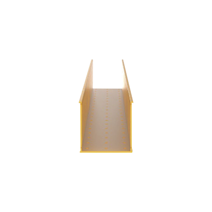 Canaleta Ranurada de PVC sin Tapa, Fiber-Duct™, 4 in de Ancho, 4 in de Alto y 1828.8 mm de Largo, Color Amarillo