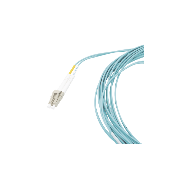 Jumper de Fibra Óptica Multimodo 50/125 XGLO OM3, LC-LC Duplex, OFNR, Color Aqua, 7 Metros (22.97 Pies)