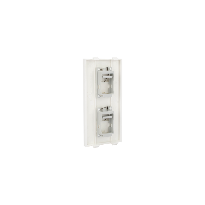 Placa Plana de Voz y Datos con Guardapolvo para 2 RJ45 / Color Blanco / 2 Puertos para Jacks Keystone / Compatible con