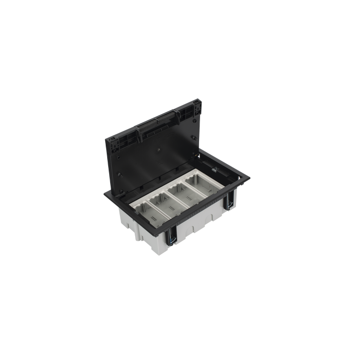 Caja Para Instalación en Piso Falso para Voz, Datos o Contactos Eléctricos / Capacidad para 4 Módulos / Espacio