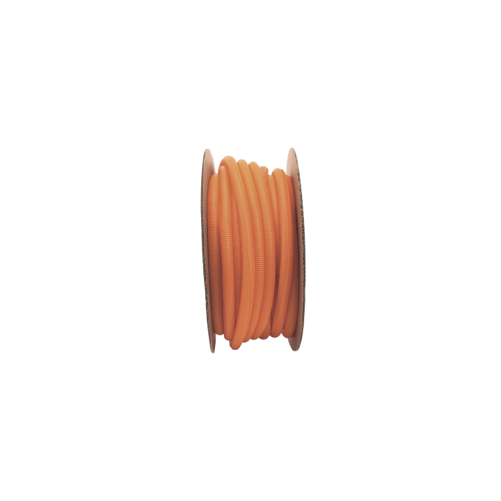 Tubo Corrugado Abierto para Protección de Cables, 1in (25.4 mm) de Diámetro, 30.5 m de Largo, Color Naranja