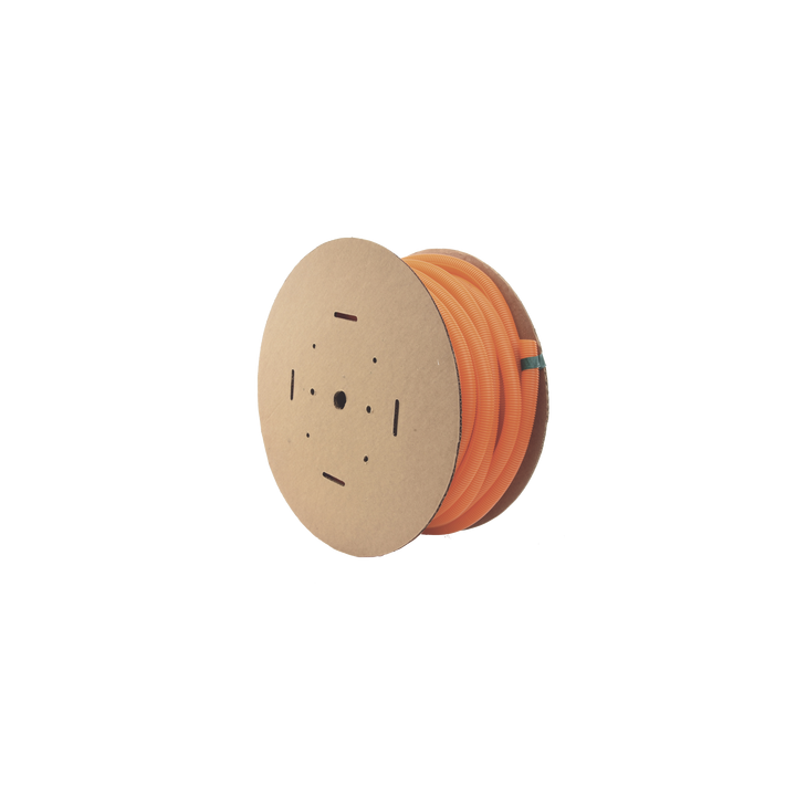 Tubo Corrugado Abierto para Protección de Cables, 1in (25.4 mm) de Diámetro, 30.5 m de Largo, Color Naranja