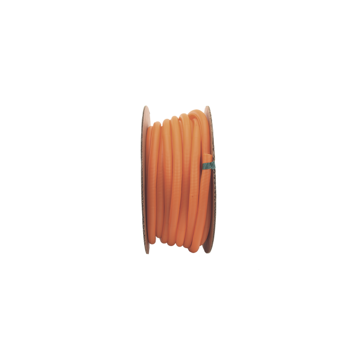 Tubo Corrugado Abierto para Protección de Cables, 1in (25.4 mm) de Diámetro, 30.5 m de Largo, Color Naranja