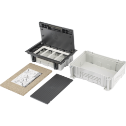 Caja Para Instalación en Pavimento para Voz, Datos o Contactos Eléctricos / Capacidad para 4 Módulos / Espacio