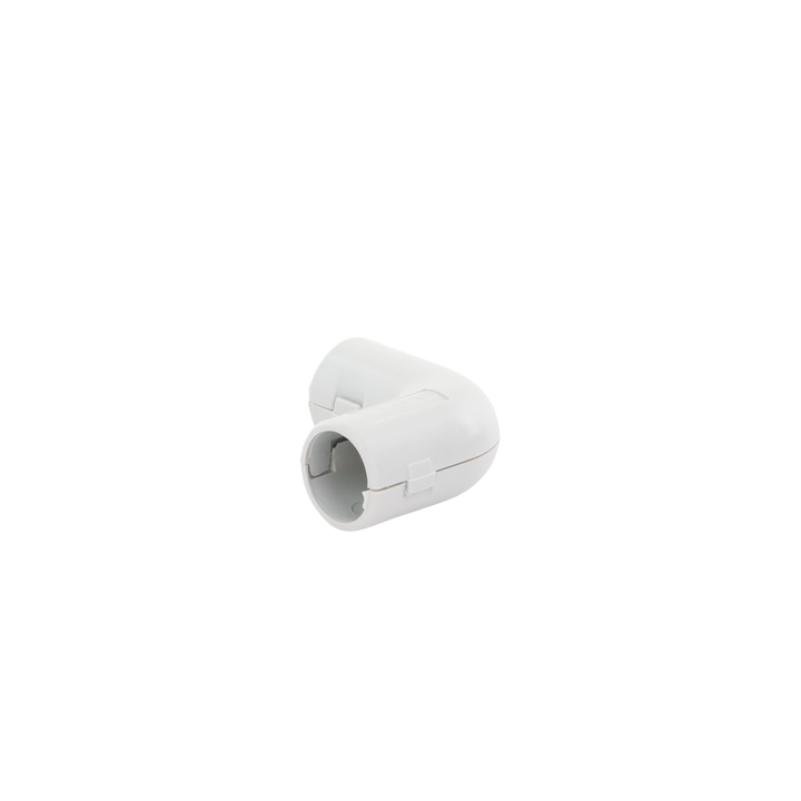 Unión en "L" (Codo) para tubería rígida, recomendado para cable eléctrico, PVC Auto-extinguible, de 16 mm