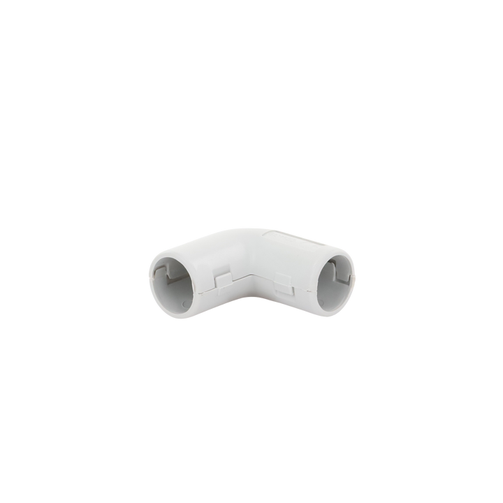 Unión en "L" (Codo) para tubería rígida, recomendado para cable eléctrico, PVC Auto-extinguible, de 16 mm