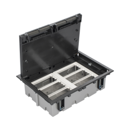 Caja Para Instalación en Piso Falso para Voz, Datos o Contactos Eléctricos / Capacidad para 6 Módulos / Espacio