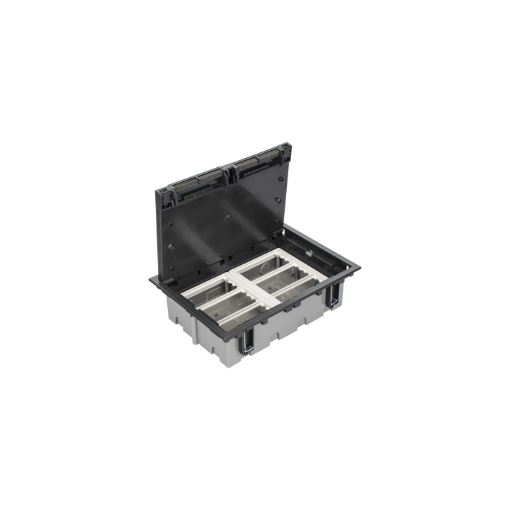 Caja Para Instalación en Piso Falso para Voz, Datos o Contactos Eléctricos / Capacidad para 6 Módulos / Espacio