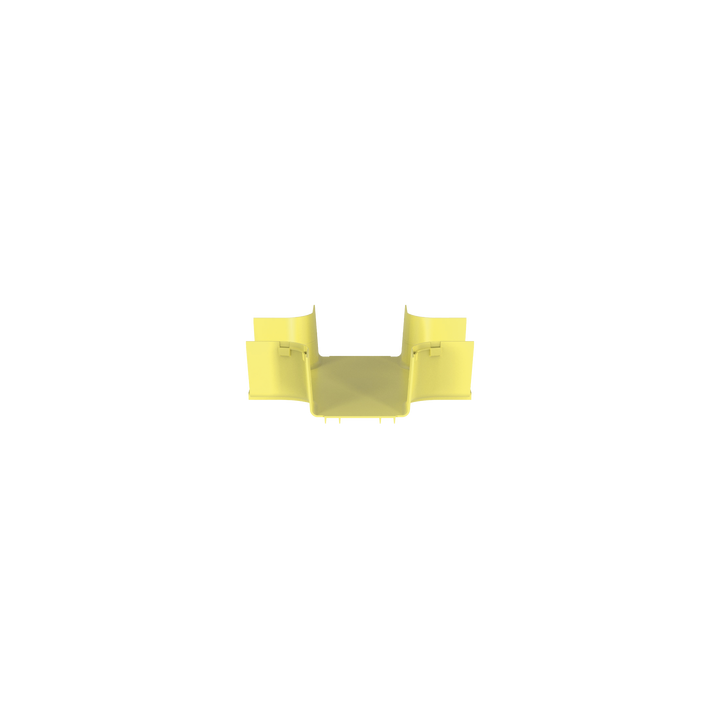 Accesorio de 4 Vías Horizontal, Con Ángulos a 90º, Para Canaletas FiberRunner™ 6X4, Color Amarillo