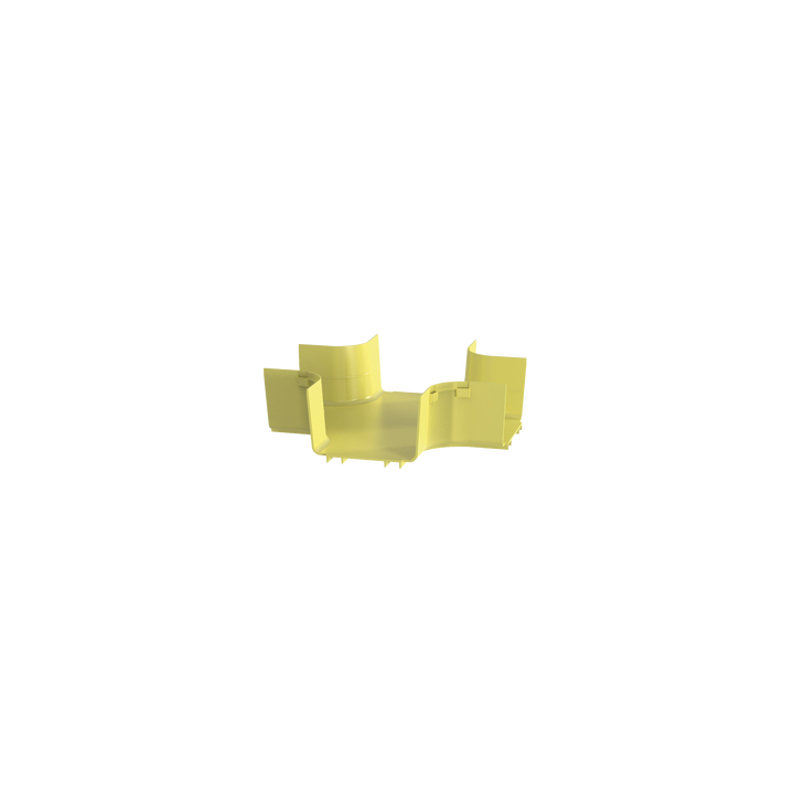 Accesorio de 4 Vías Horizontal, Con Ángulos a 90º, Para Canaletas FiberRunner™ 6X4, Color Amarillo