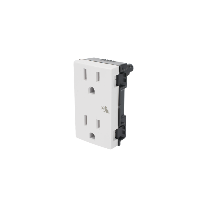 Módulo Dúplex de Contactos Eléctricos 10A 127V Color Blanco / Compatible con Cajas para Pavimento SM-CPAV-2 y