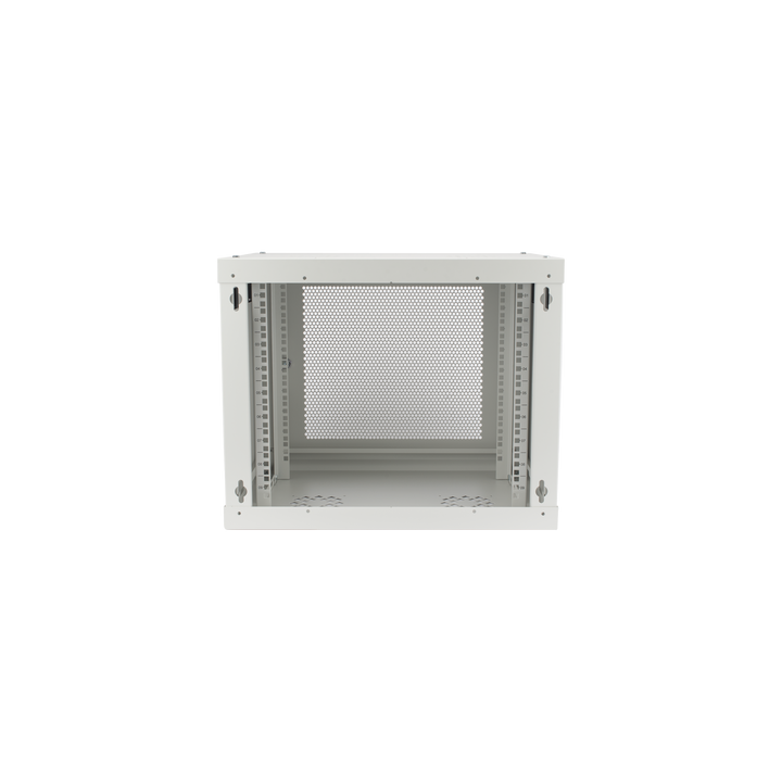 Gabinete de Pared de 9U con Puerta Perforada 455 mm de Profundidad, Rack de 19'', Acero Reforzado Color Gris Mate