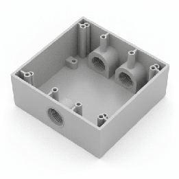 Caja Condulet Cuadrada de 3/4" (19.05 mm)/ 3 Bocas (2 Arriba-1 Abajo) / A Prueba de Intemperie.