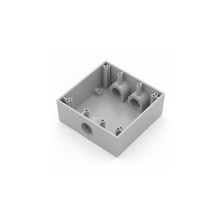 Caja Condulet Cuadrada de 3/4" (19.05 mm)/ 3 Bocas (2 Arriba-1 Abajo) / A Prueba de Intemperie.