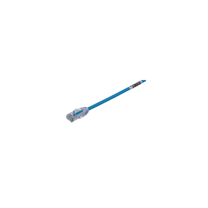 Cable de Parcheo UTP Cat6A, CM/LSZH, Diámetro Reducido (28AWG), Color Azul, 0.61 Metros (2 Pies)