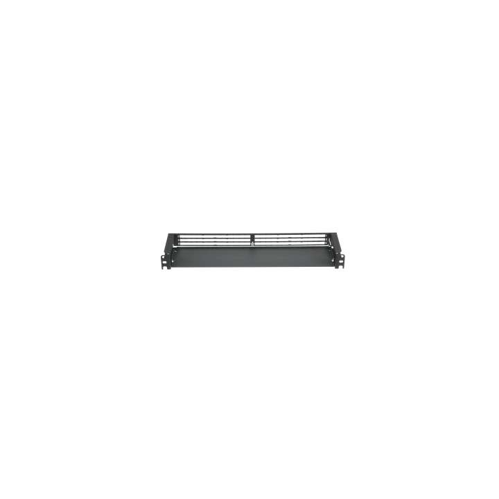 Organizador de Cables Frontal, para Panel de Fibra Óptica HD Flex, de 1 UR, Color Negro