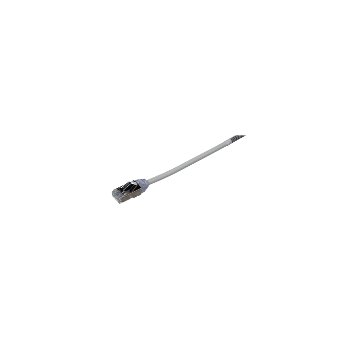Patch Cord Cat6A, Diametro Reducido 28 AWG, Blindado S/FTP, CM/LS0H, 5 Metros (16.40 Pies), Color Gris