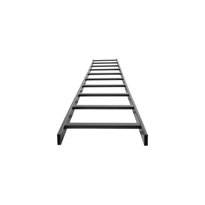 Escalera Tubular de 1.5" de Peralte y 12" de Ancho y 3.05 Metros de Largo, Pintura Epóxica Color Negro, Ideal Para