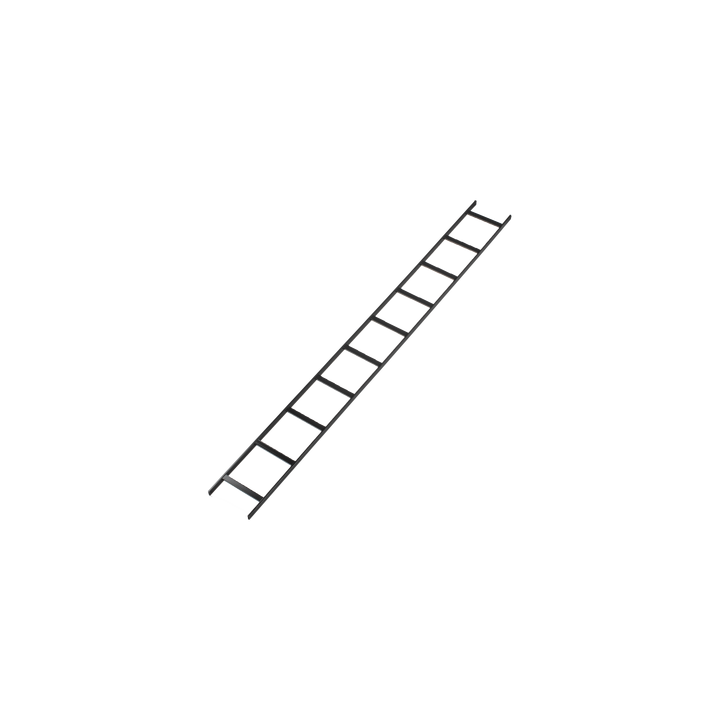 Escalera Tubular de 1.5" de Peralte y 12" de Ancho y 3.05 Metros de Largo, Pintura Epóxica Color Negro, Ideal Para