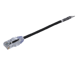 Cable de Parcheo TX6, UTP Cat6, Diámetro Reducido (28AWG), Color Negro, 16.76 Metros (55 Pies)