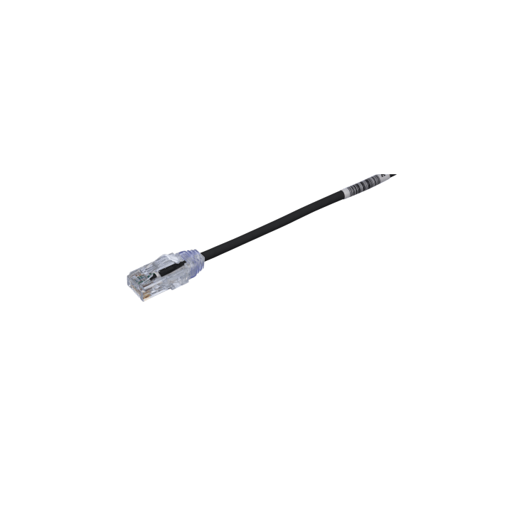 Cable de Parcheo TX6, UTP Cat6, Diámetro Reducido (28AWG), Color Negro, 16.76 Metros (55 Pies)