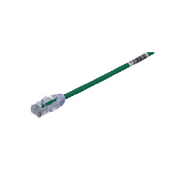 Cable de Parcheo UTP Cat6A, CM/LSZH, Diámetro Reducido (28AWG), Color Verde, 6.1 Metros (20 Pies)