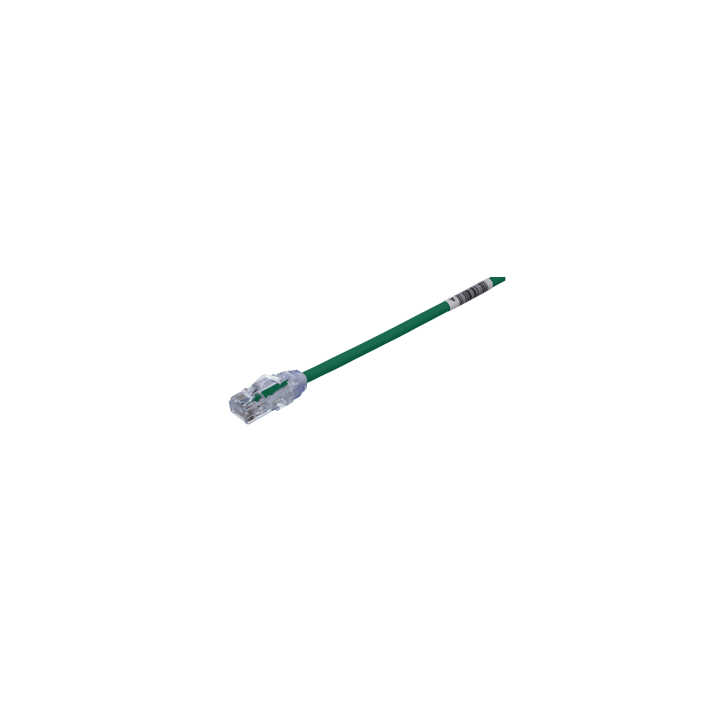 Cable de Parcheo UTP Cat6A, CM/LSZH, Diámetro Reducido (28AWG), Color Verde, 6.1 Metros (20 Pies)