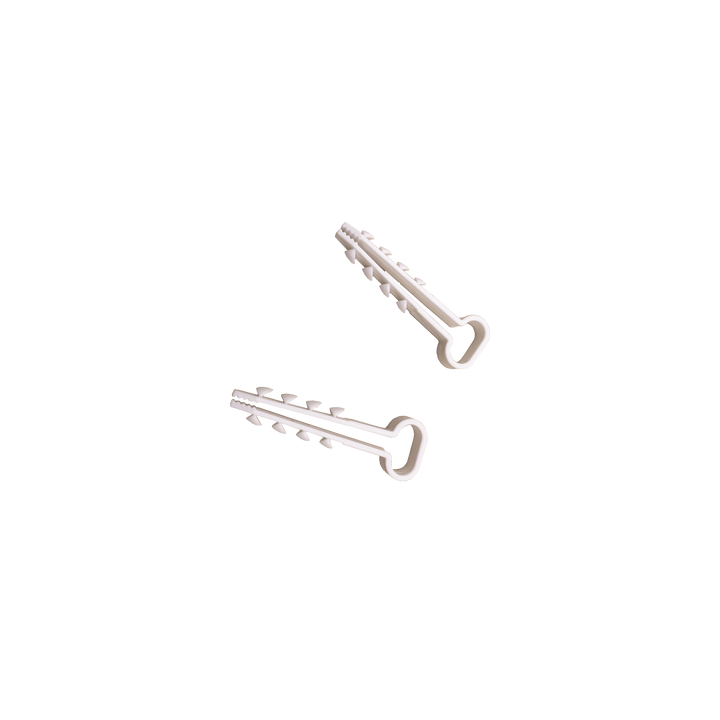 Bolsa con 100 clips sujetadores de plástico para cables de 6 a 12 mm. Ideales para instalaciones en pared, brindan