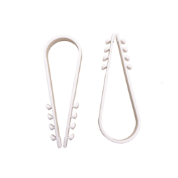 Bolsa con 100 clips sujetadores de plástico para cables de 19 a 25 mm. Ideales para instalaciones en pared, brindan