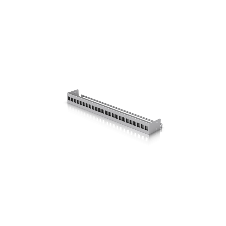UACC Rack Patch Panel Blank 24 Puertos - Panel Patch Keystone 1U con Barra de Gestión de Cables y Estética Uniforme