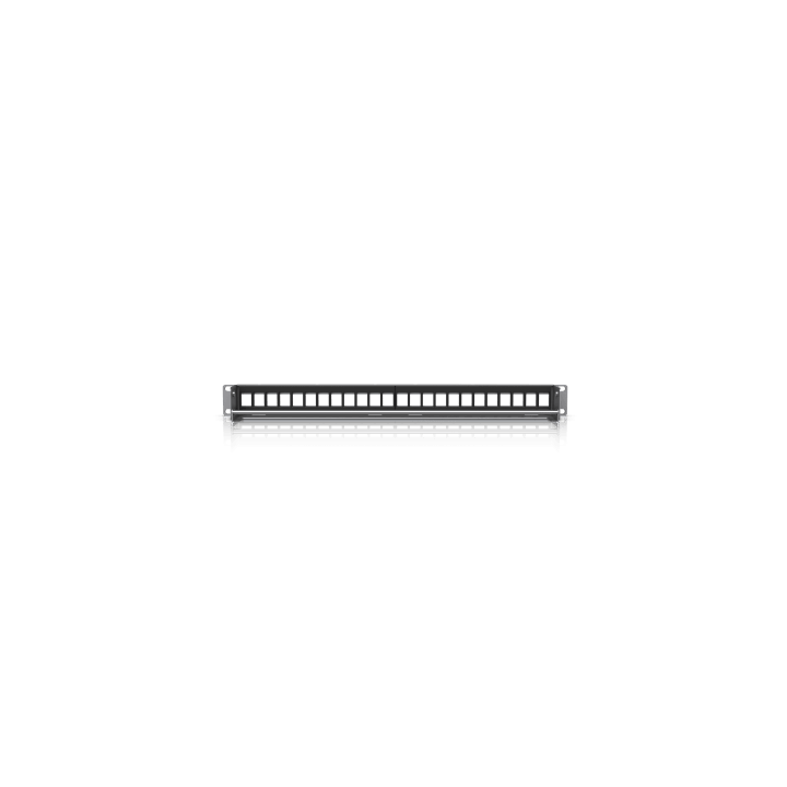 UACC Rack Patch Panel Blank 24 Puertos - Panel Patch Keystone 1U con Barra de Gestión de Cables y Estética Uniforme