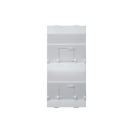 (S80BMD64/9) Placa Voz y Datos Inclinada con Guardapolvo y Adaptador Doble para RJ45 Keystone