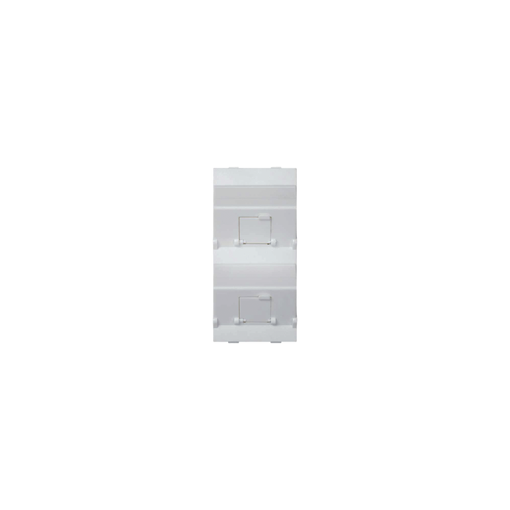 (S80BMD64/9) Placa Voz y Datos Inclinada con Guardapolvo y Adaptador Doble para RJ45 Keystone