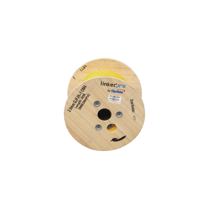 Fibra Óptica Multimodo OM4, 2 mm, Simplex, Tight Buffer, 900 micras, Color Amarillo