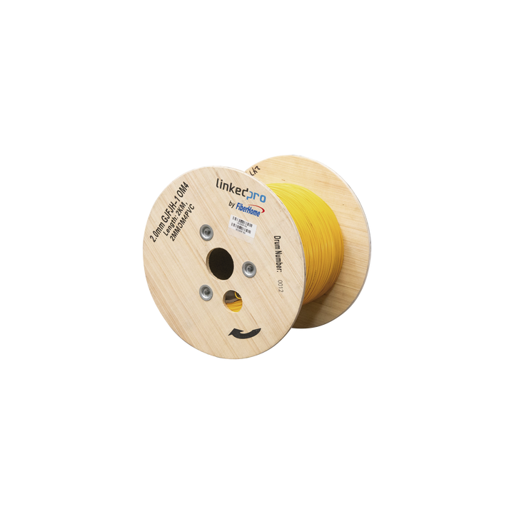 Fibra Óptica Multimodo OM4, 2 mm, Simplex, Tight Buffer, 900 micras, Color Amarillo