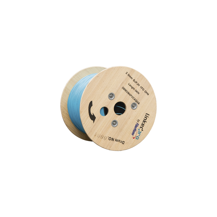 Fibra Óptica Multimodo OM4, 2 mm, Simplex, Tight Buffer, 900 micras, Color Aqua