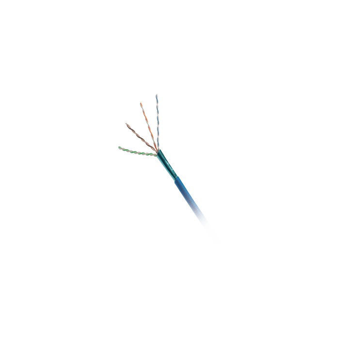 Bobina de Cable UTP de 4 Pares, Cat6A, 23 AWG, CMP (Plenum), Color Azul, 305 Metros (1000 Pies)