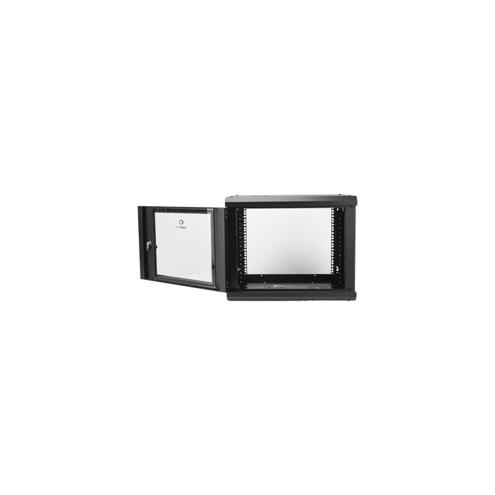 Gabinete de Pared con Puerta de Cristal Templado, 455 mm de Profundidad, 9U Rack de 19'', Acero Reforzado