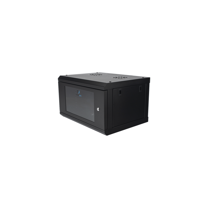 Gabinete de Pared con Puerta de Cristal Templado, 455mm de Profundidad, 6U Rack de 19'', Acero Reforzado