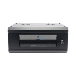 Gabinete de Pared con Puerta de Cristal Templado, 635mm de Profundidad, 4U Rack de 19'', Acero Reforzado