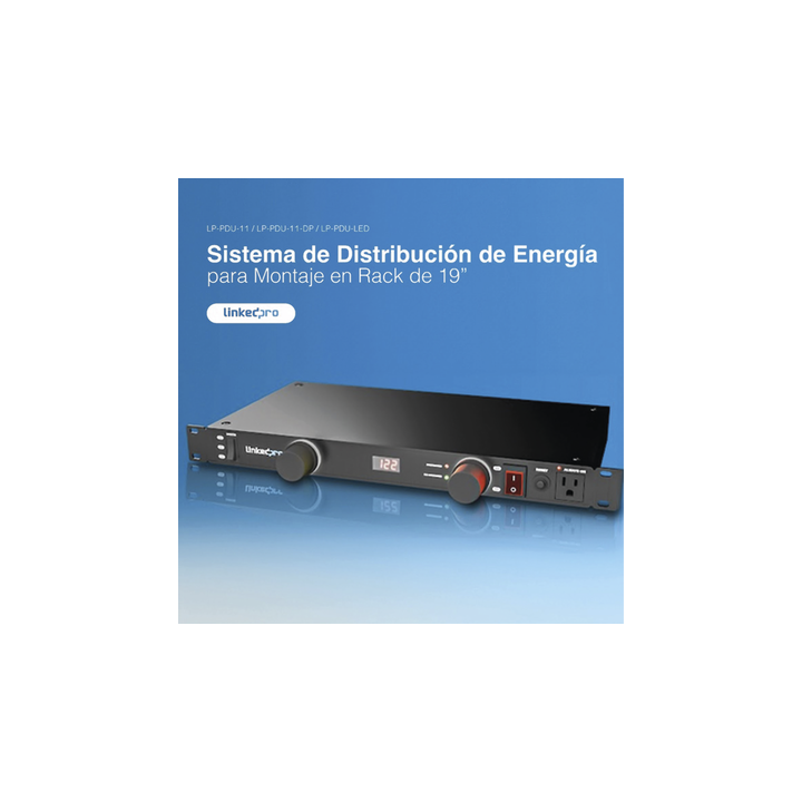 PDU para Distribución de Energía, Montaje en Rack, 11 salidas, Instalación Horizontal, de 19in, 1U, 15 Amp, 120 Vca