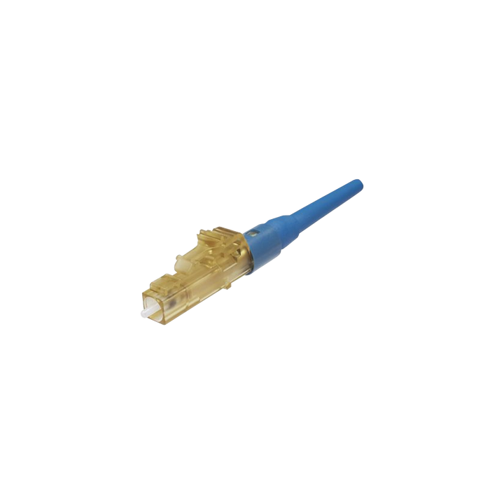 Conector de Fibra Óptica LC Simplex OptiCam, Monomodo 9/125 OS2, Pre-pulido, Color Azul