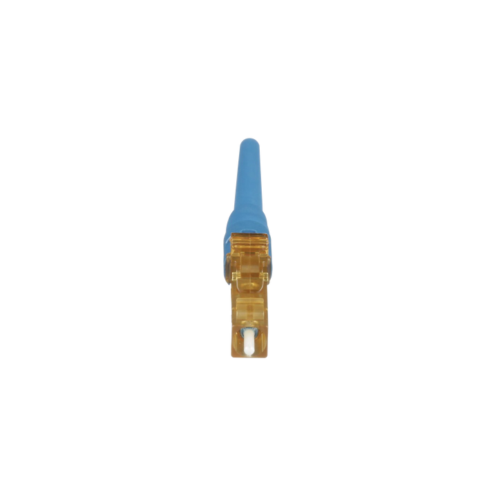 Conector de Fibra Óptica LC Simplex OptiCam, Monomodo 9/125 OS2, Pre-pulido, Color Azul