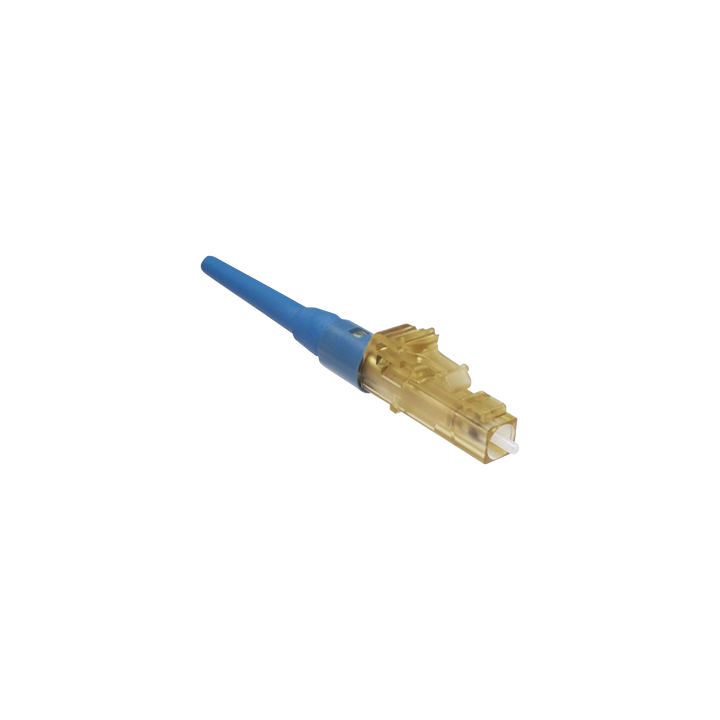 Conector de Fibra Óptica LC Simplex OptiCam, Monomodo 9/125 OS2, Pre-pulido, Color Azul